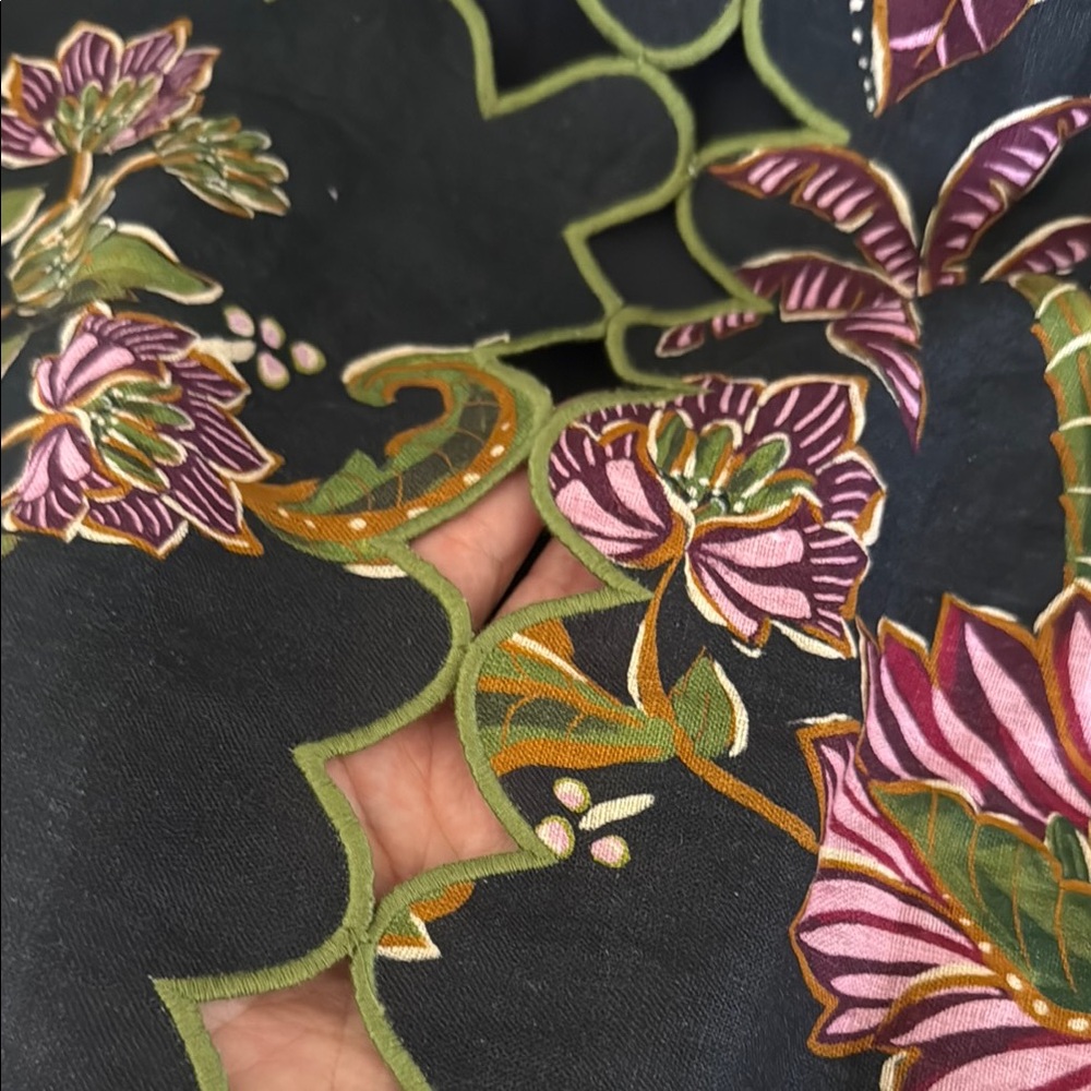 FARM Rio Black Maxi Dress with Pink and Green Embroidery - Picture 7 of 12